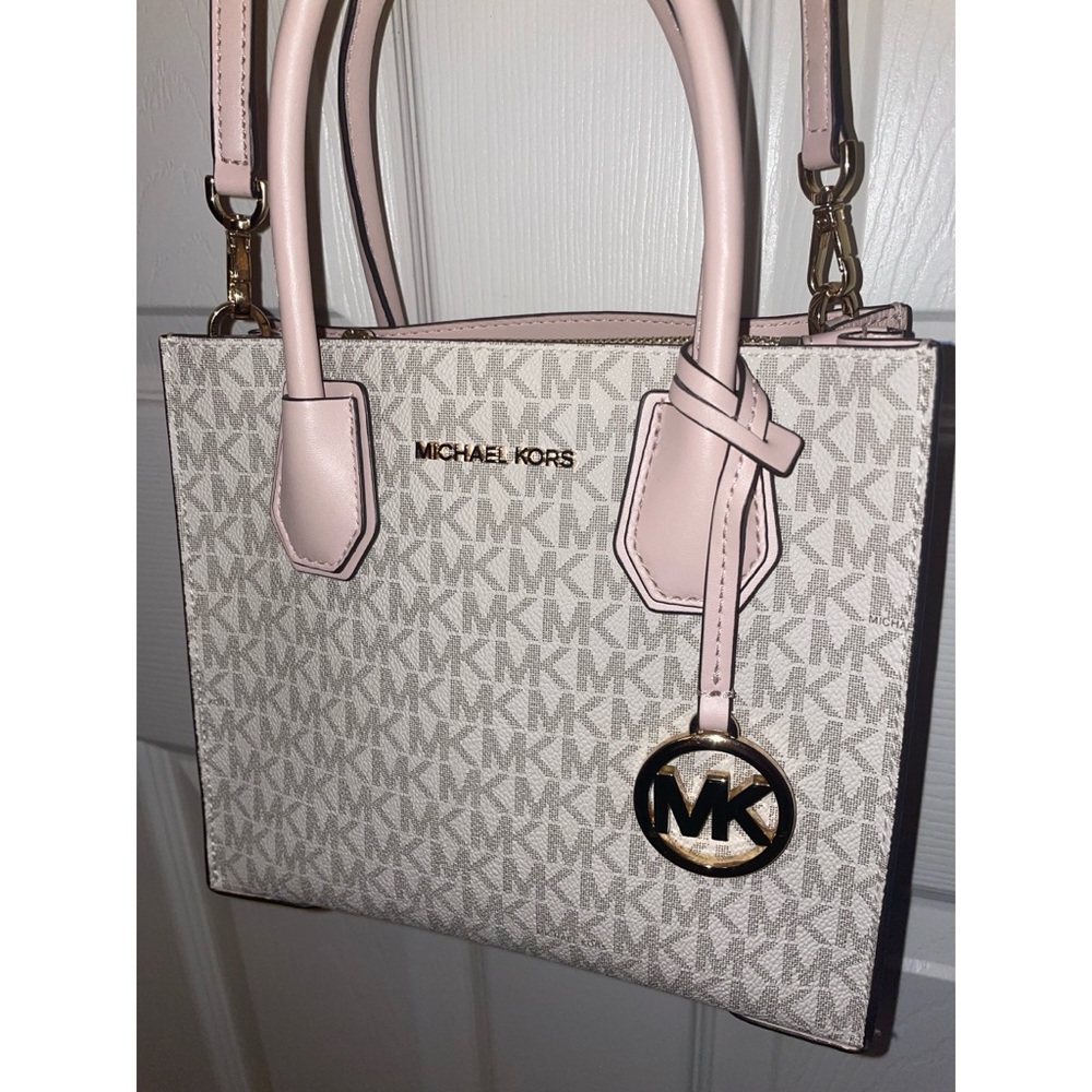 Pink and White Michael Kors Crossbody Handbag